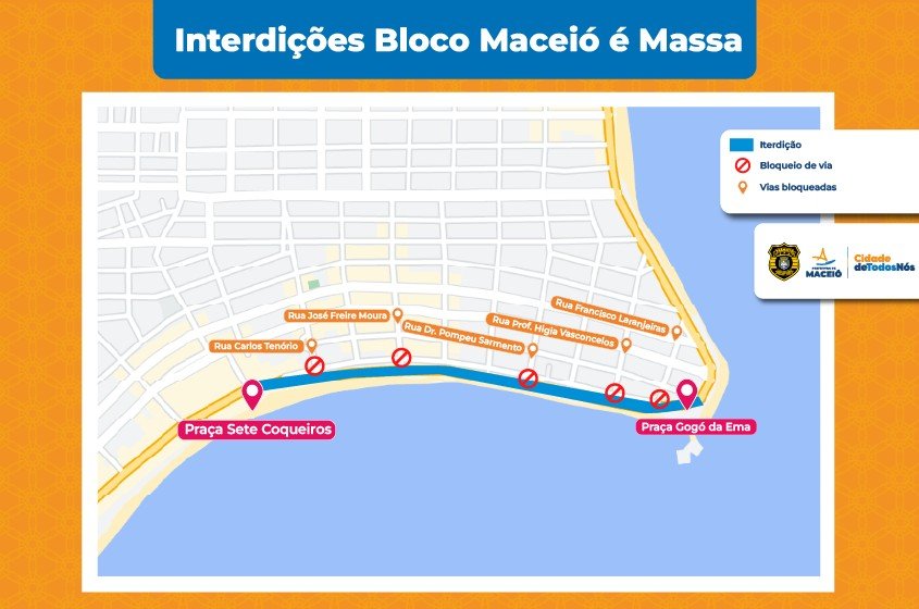 Mapa ilustrativo das interdições.