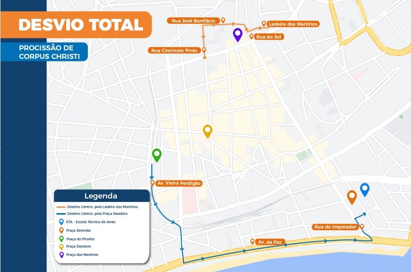 Confira o trecho que terá desvio total