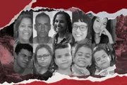 Vítimas da barbárie. Da esquerda para direita, de baixo para cima: Cláudia, Marcos Antônio, Renata Juliene, Ana Beatriz, Gabriela, Thiago, Elizamar, Rafael, Rafaela e Gabriel Vítimas da barbárie. Da esquerda para direita, de baixo para cima: Cláudia, Marcos Antônio, Renata Juliene, Ana Beatriz, Gabriela, Thiago, Elizamar, Rafael, Rafaela e Gabriel