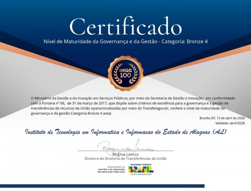 Itec de alagoas atinge nível máximo em avaliação nacional de governança e gestão