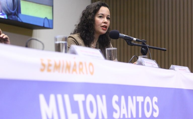 Discussão e votação de propostas legislativas. Secretária Adjunta de Comunicação - Secretaria de Comunicação da Presidência da República e neta de Milton Santos, Nina dos Santos.