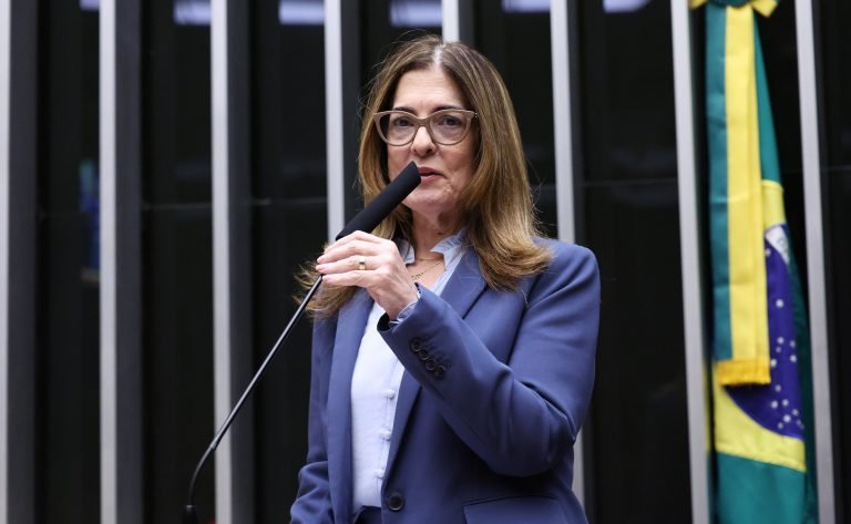 Deputada Rogéria Santos fala ao microfone