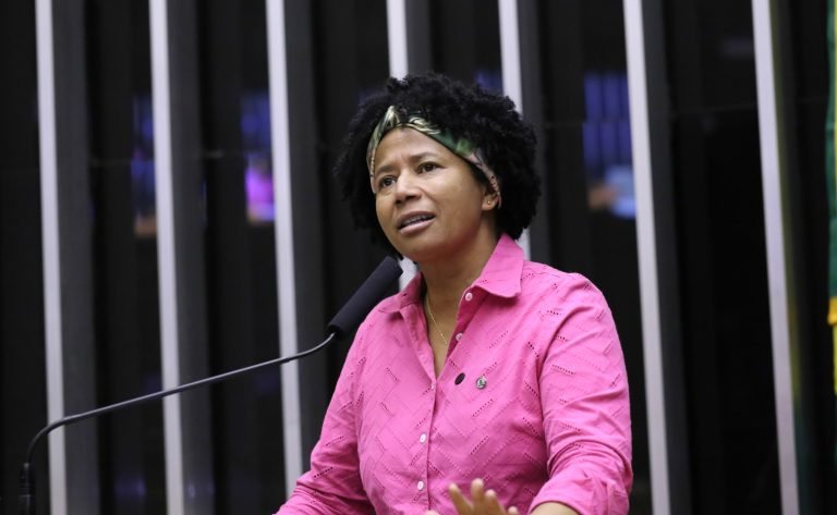 Deputada Silvia Cristina fala ao microfone