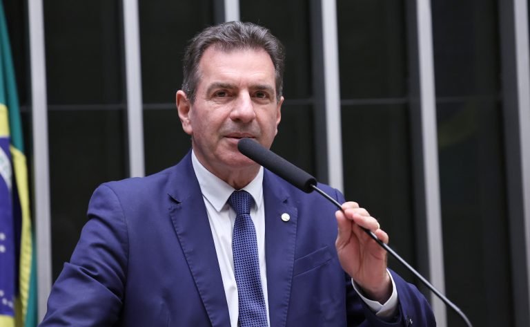 Deputado Cobalchini fala ao microfone